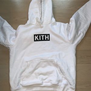 Men’s white box logo kith hoodie